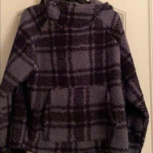 PINK Black and Gray Teddy Hoodie